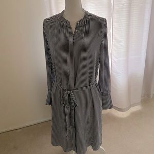 Blue and white stripe dress